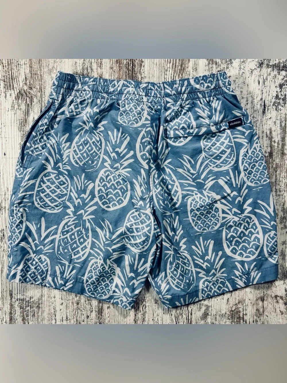 Men’s Chubbies Thigh-Napples Stretch Swim Trunks Blue Small 7” inseam